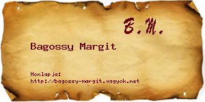 Bagossy Margit névjegykártya